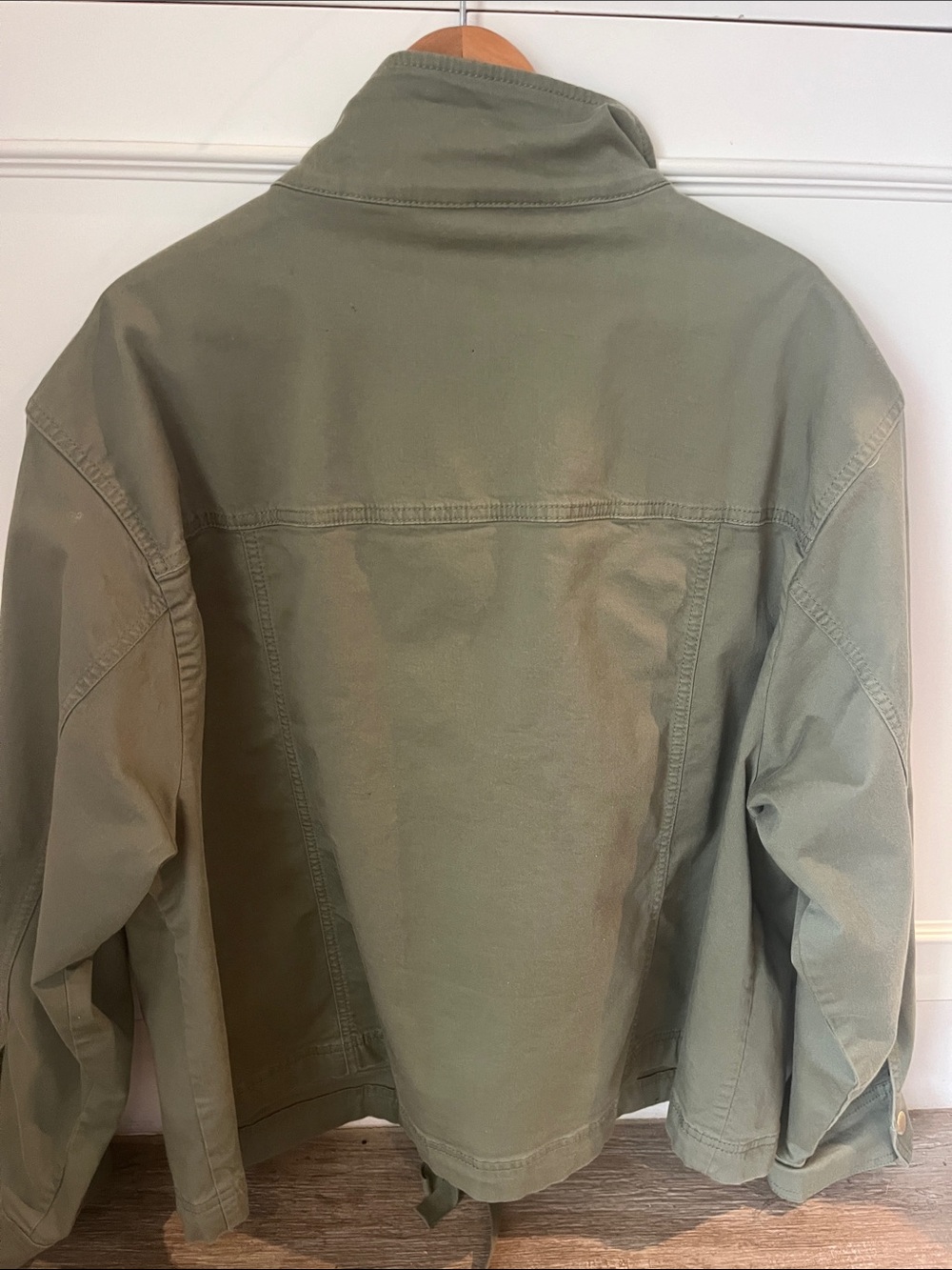 Talbots Plus Olive Green Utility Jacket with Gold Hardware 1X - Picture 5 of 5